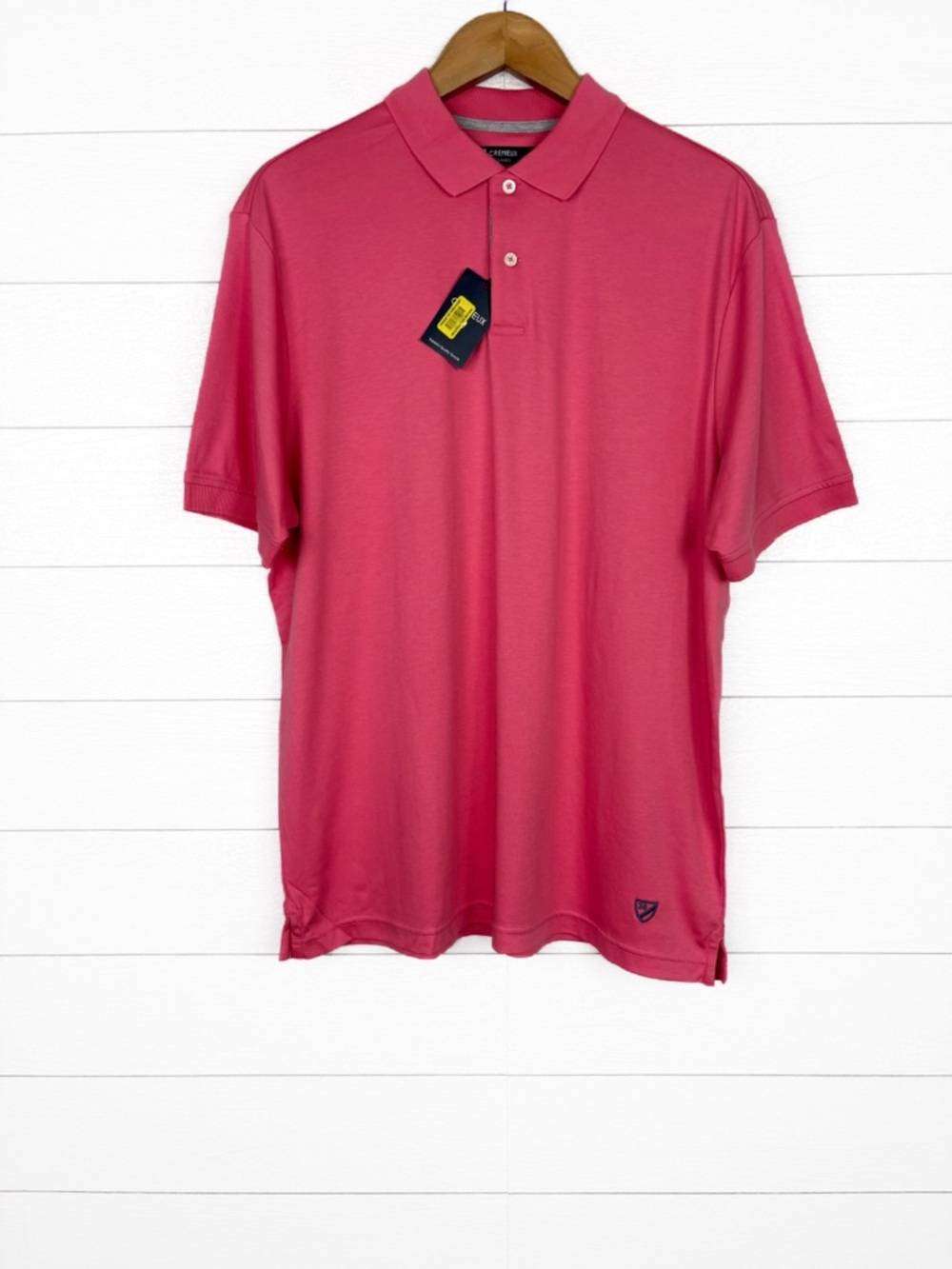 NWT Cremieux Classics Pink Polo Short Sleeve Collared Large Golfing